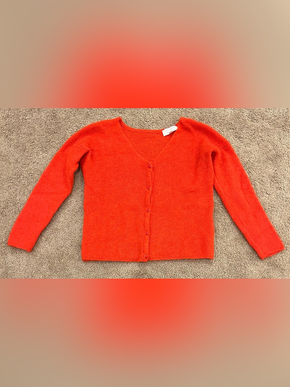Sezane Barry Cardigan Super Kid Mohair Button Closure Red Size Small